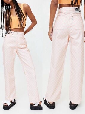 The Ragged Priest X Urban Outfitters Spectre Checkered Jeans High Rise Straight
